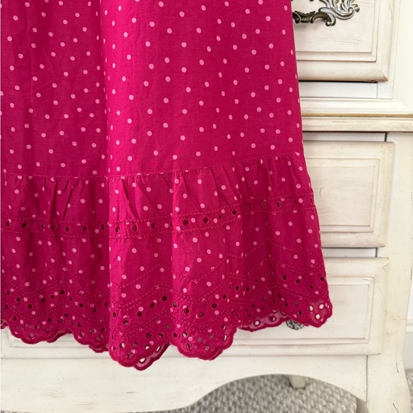 Gudrun Sjoden Pink Polka Dot Eyelet Lace Midi Skirt - Picture 2 of 6
